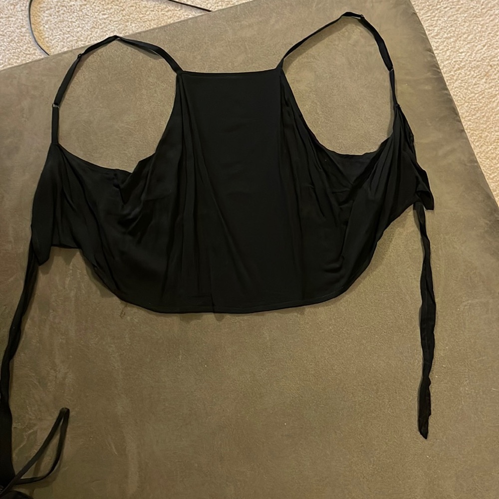 Express tie back black tank